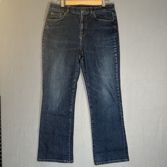 Lauren Jeans Co. Ralph Lauren Classic Boot Cut‎ Jeans Woman’s 10 Dark Wash - Picture 1 of 9